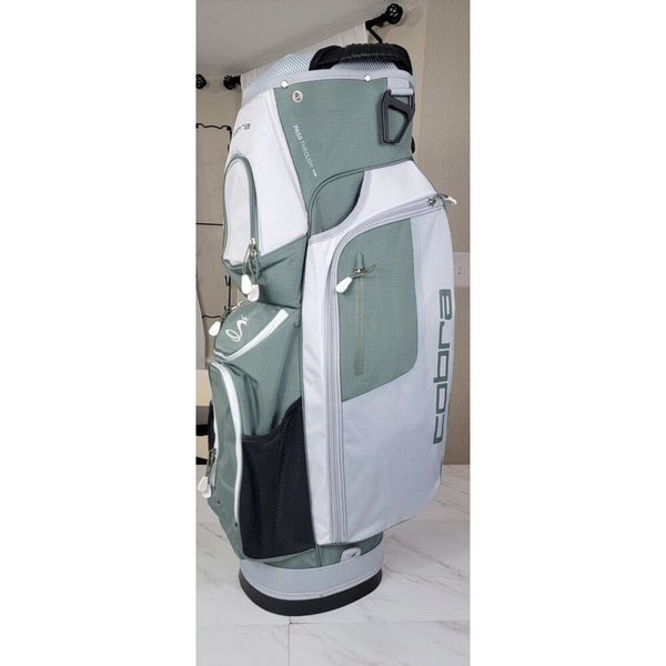 BARELY USED! / Cobra Golf Cart Bag With Shoulder Strap / Green Grey White