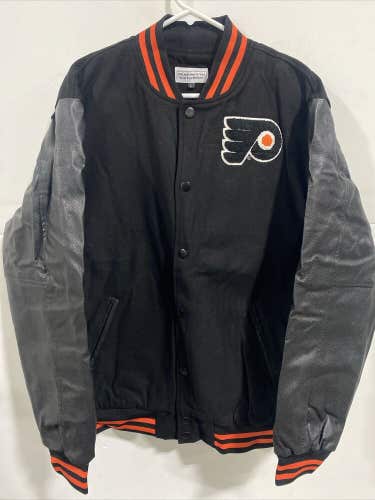 Philadelphia Flyers Inside Edge Member Black Letterman Wool Jacket Size Large