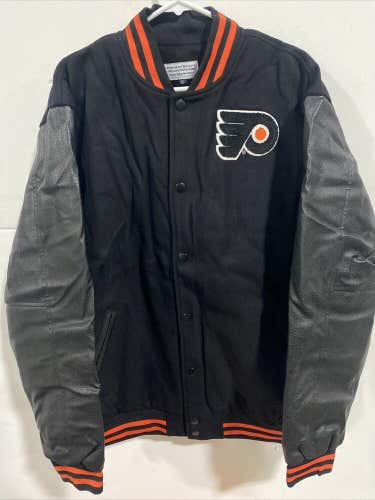 Philadelphia Flyers Inside Edge Member Black Letterman Wool Jacket Size XL