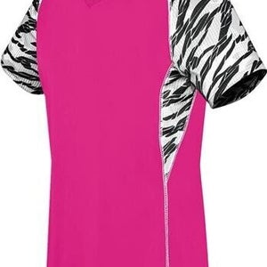 High Five Youth Unisex Evolution Printed Pink White Print SS Soccer Jersey New