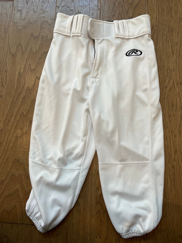 White Used Small Rawlings Game Pants