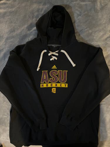 ASU Hockey Adidas Lace Collar Hoodie XL Arizona State Sun Devils