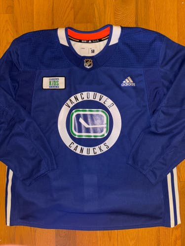 Pro Stock Vancouver Canucks Adidas NHL Practice Jersey Made In Canada