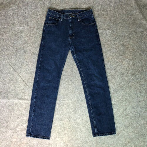 Wrangler Mens Jeans 28x30 Blue Denim Straight Pant Cotton Dark Wash Casual