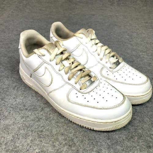 Nike Air Force 1 Mens Sneaker 12.5 Triple White Low Shoe Casual Leather Street
