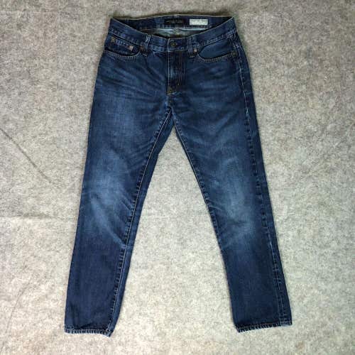 Aeropostale Mens Jeans 28x28 Blue Slim Straight Denim Pant Dark Wash Casual