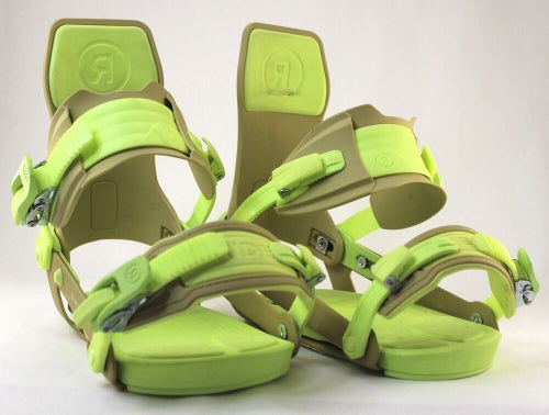 Ride A-6 Snowboard Bindings Large (Men's US Size 10-15+), Olive/Lime 2024 -72964