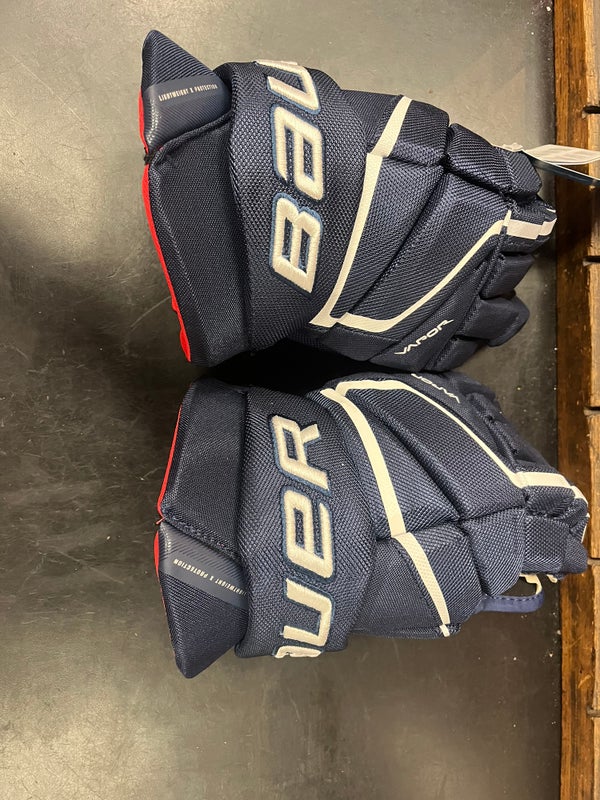 New Bauer Vapor Pro Team Gloves 12" White/Kelly Green SidelineSwap