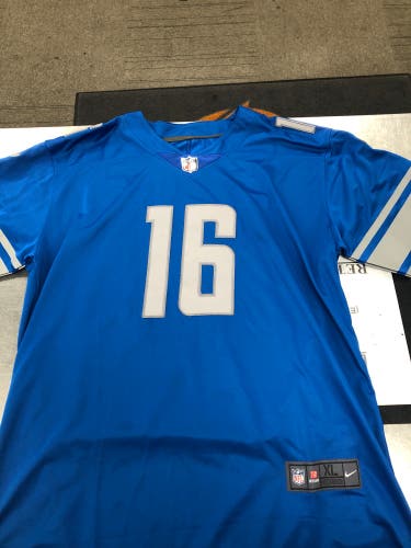 Blue New XL Nike Lions Goff Jersey