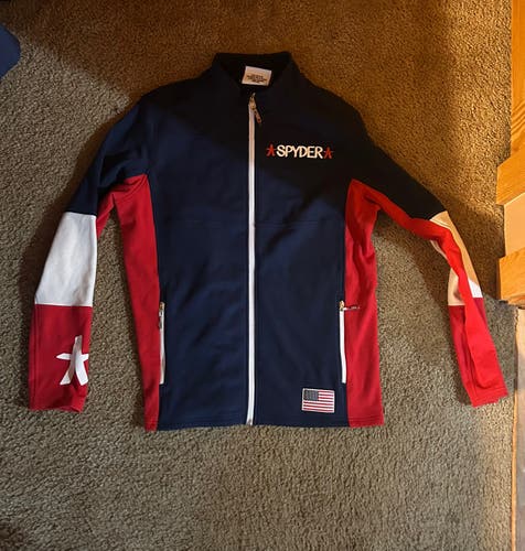 Blue New Large Spyder US Ski Team Zip up