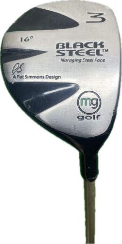 MG Golf Black Steel 16° 3 Wood MC-60 Senior Flex Graphite Shaft RH 43”L