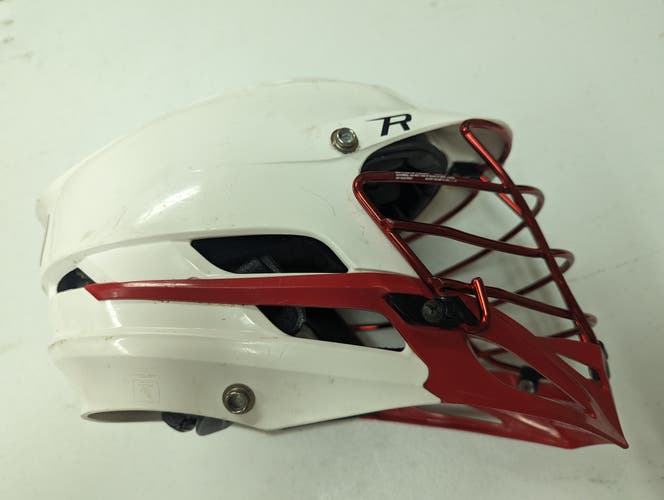 Cascade R White Lacrosse Helmet with Red Facemask Size S/M Adjustable