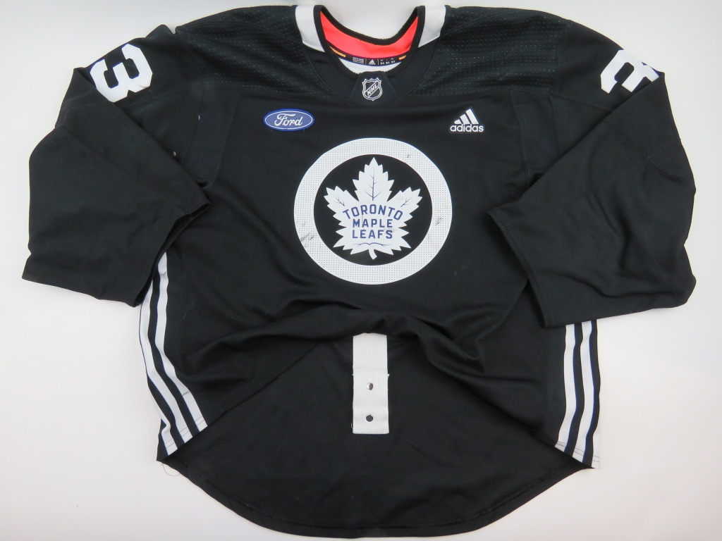 Adidas Toronto Maple Leafs Practice Worn Authentic NHL Hockey Jersey Black Size 58 GOALIE