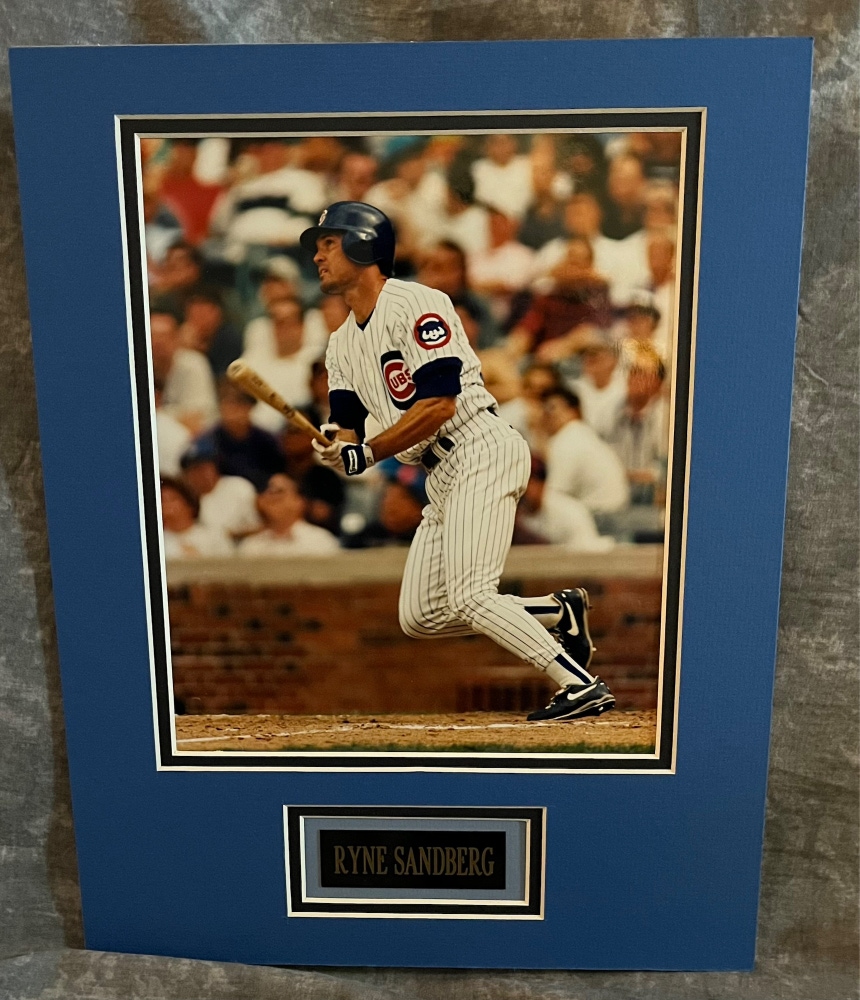 Ryne Sandberg Matted With Nameplate Chicago cubs
