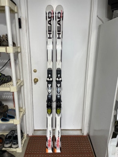 Used Men's 2016 HEAD 191 cm Racing World Cup Rebels e-GS RD Skis With Bindings Max Din 16