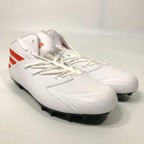Adidas Mens Football Cleats 15 White Orange Shoe Lacrosse Mid Top U Miami A1
