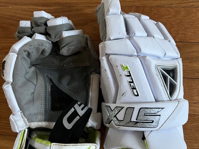 STX Cell V White Lacrosse Gloves Large