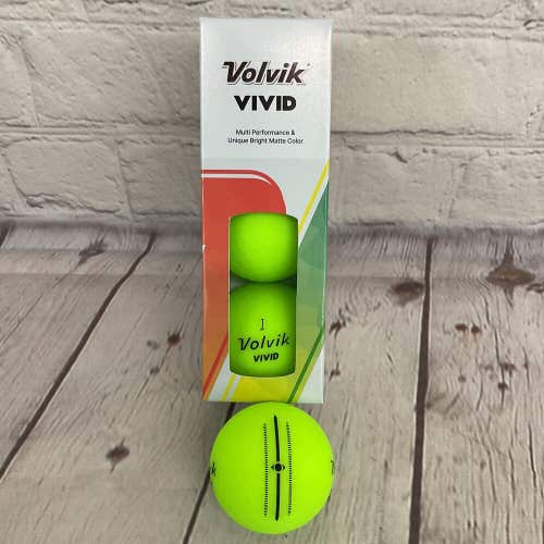 Volvik Golf 2024 Vivid Matte Finish Golf Balls - 3 Golf Ball SLEEVE -MATTE GREEN