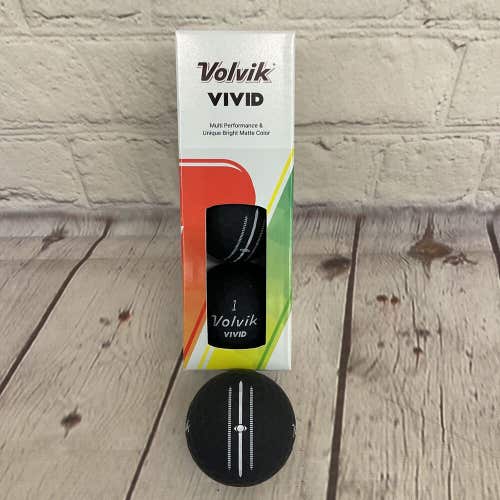 Volvik Golf 2024 Vivid Matte Finish Golf Balls - 3 Ball Sleeve - MATTE BLACK