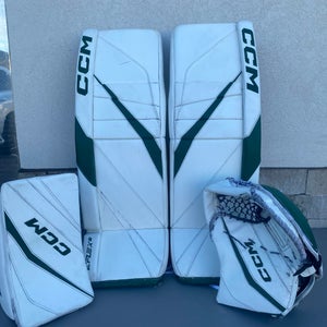 CCM EXTREME FLEX 6 Pro Stock Goalie Leg Pads Glove Set 35+3 STARS 6113