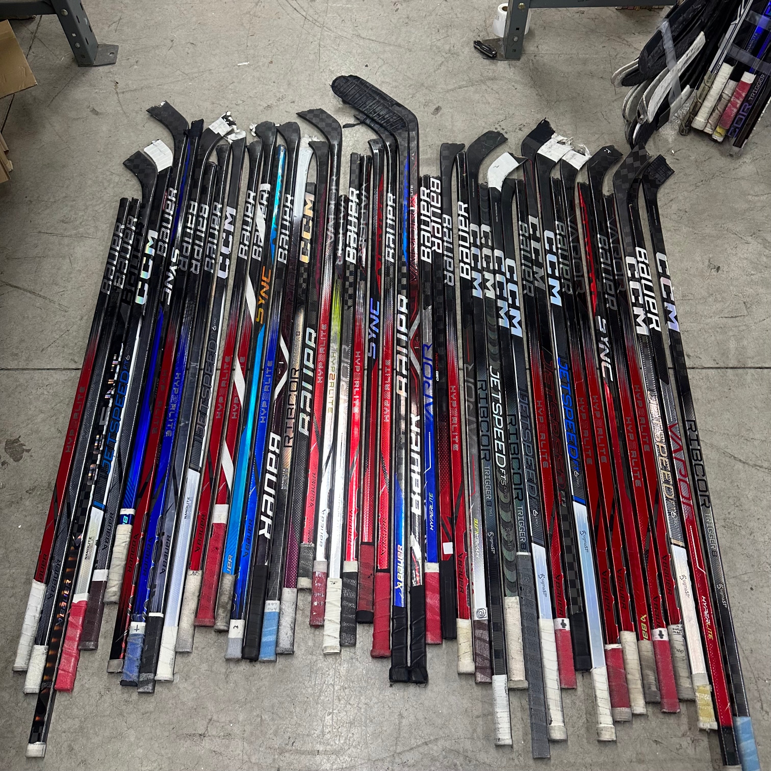 Hockey Shafts from Broken 1 Piece Sticks - Price per Shaft