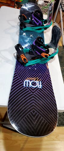 Used Women's Flow Venus Snowboard 151cm All Mountain With Bindings L   Directional twin.