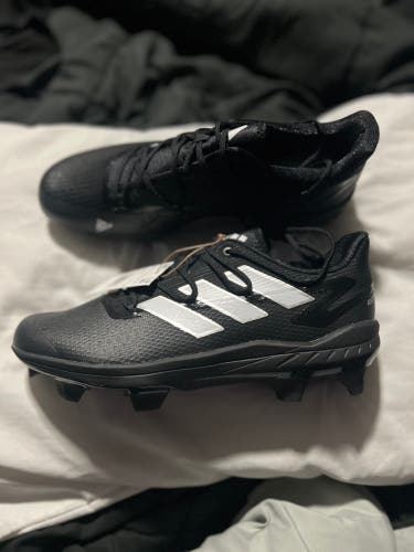 Black  Molded Baseball Cleats Adidas Adizero Afterburner 8 Size 10