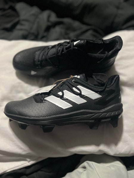 Black Molded Baseball Cleats Adidas Adizero Afterburner 8 Size 10