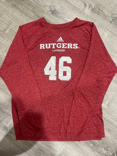 Rutgers Adidas Mens Lacrosse Long Sleeve Shirt- XL #46
