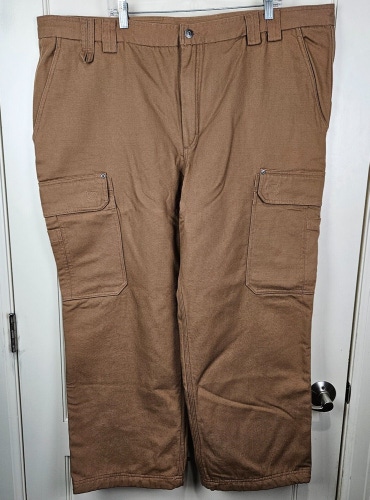 Duluth Trading Men's Flannel Lined Fire Hose Cargo Pants Men's Size 48x30