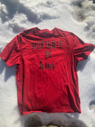 Montante to Kirk Minihane Show T shirt large red