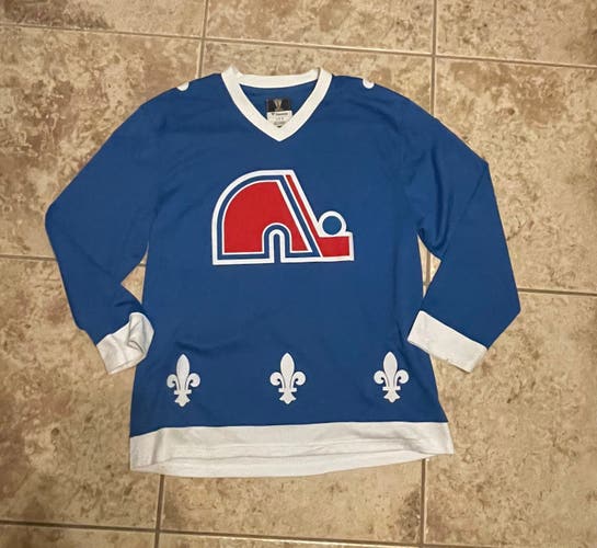 Quebec Nordiques Blank Fanatics Vintage Hockey Jersey Men’s L