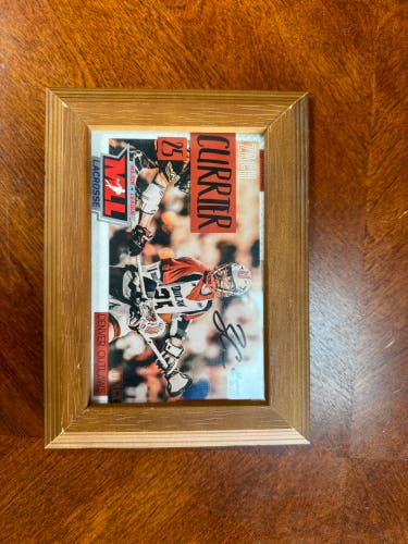 Autographed Zach Currier Denver Outlaws Mll Photo