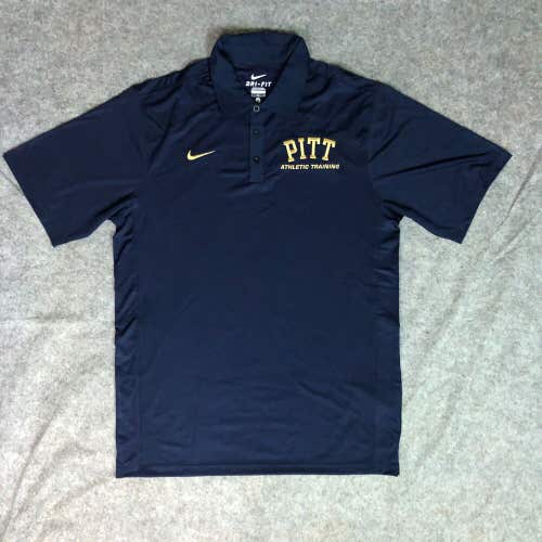 Pittsburgh Panthers Mens Shirt Small Polo Nike Navy Short Sleeve NCAA Sports Top