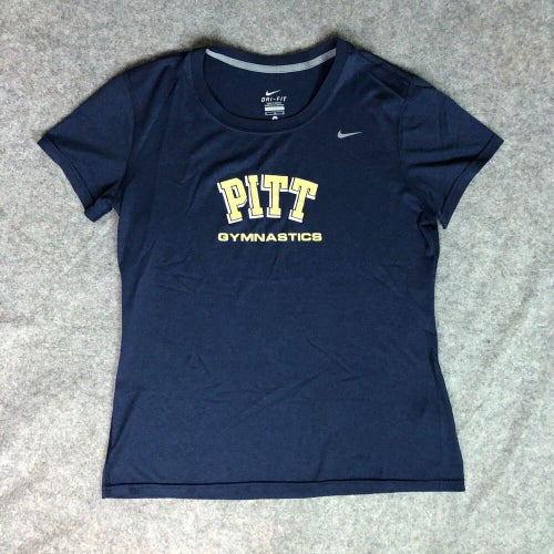 Pittsburgh Panthers Womens Shirt Medium Navy Nike Short Sleeve Tee Gymnastics A2