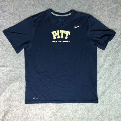 Pittsburgh Panthers Mens Shirt Large Nike Navy Short Sleeve Tee Volleyball NCAA