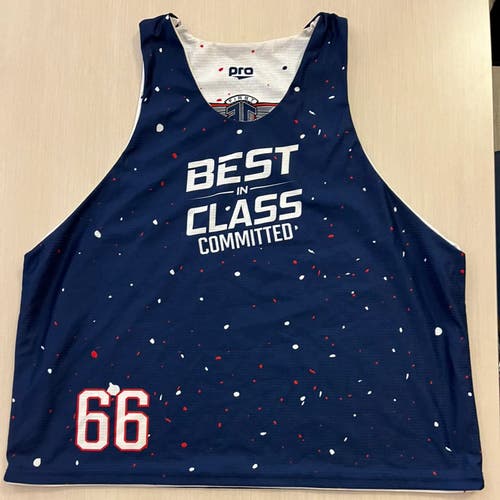 Best In Class Committed Lacrosse navy/white reversible pinnie