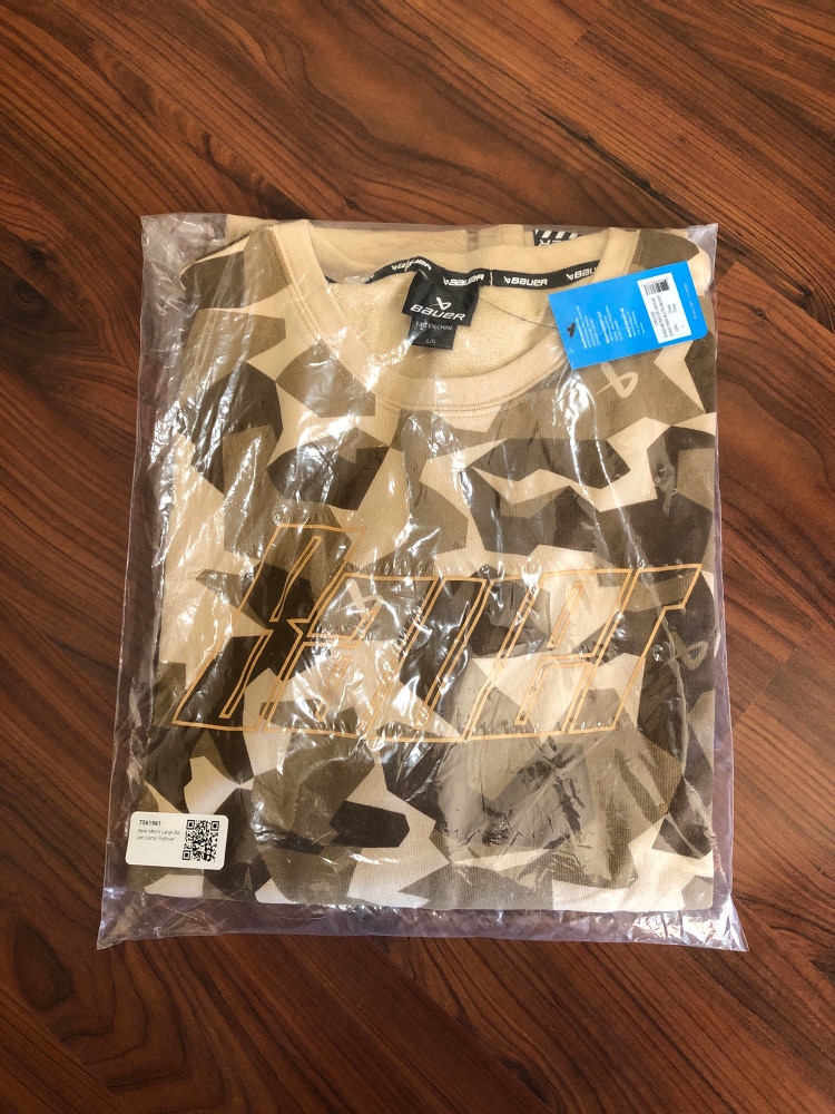 New Men's Large Bauer Camo Pullover