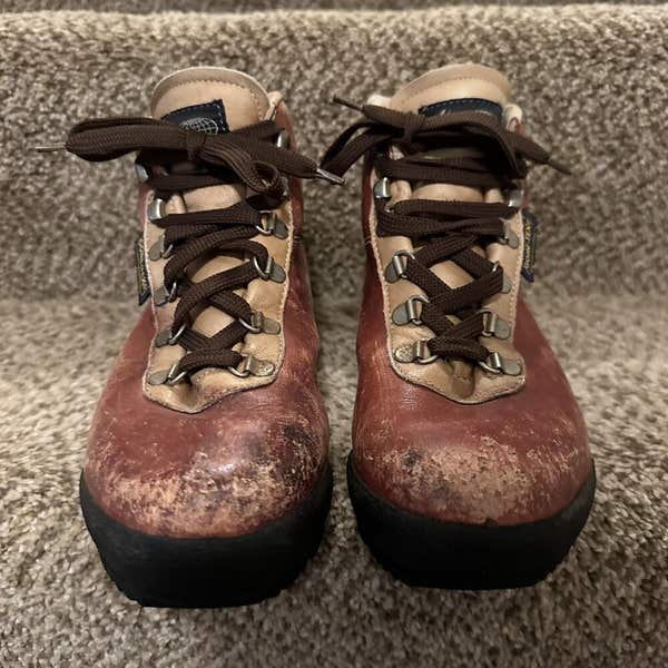 Vintage Vasque Mens Sz 8M Skywalker Hiking Boots Red Brown Leather Laceup Vasque Vintage Mountaineering Hiking Boots 7 Leather Made In  main image 2
