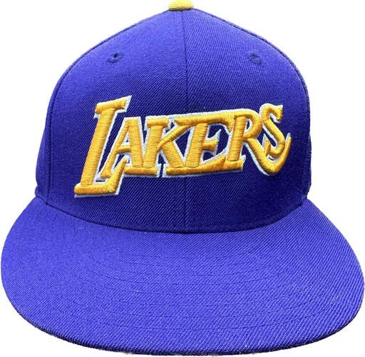 Mitchell & Ness Los Angeles Lakers 7 1/2 Fitted Cap Hat hardwood classic