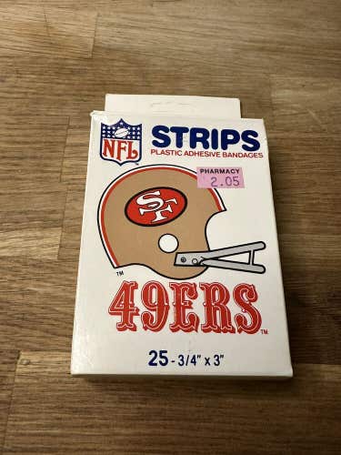 Vintage NFL Strips Bengals Adhesive Bandages 25 Count Box NOS 49ers