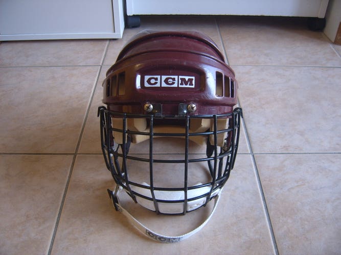 Good Vintage CCM HT2 Hockey Helmet sz Large Maroon Color