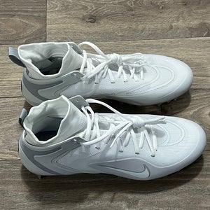 Nike Alpha Huarache 8 Elite LAX Lacrosse White Grey Cleats Mens Size 6.5