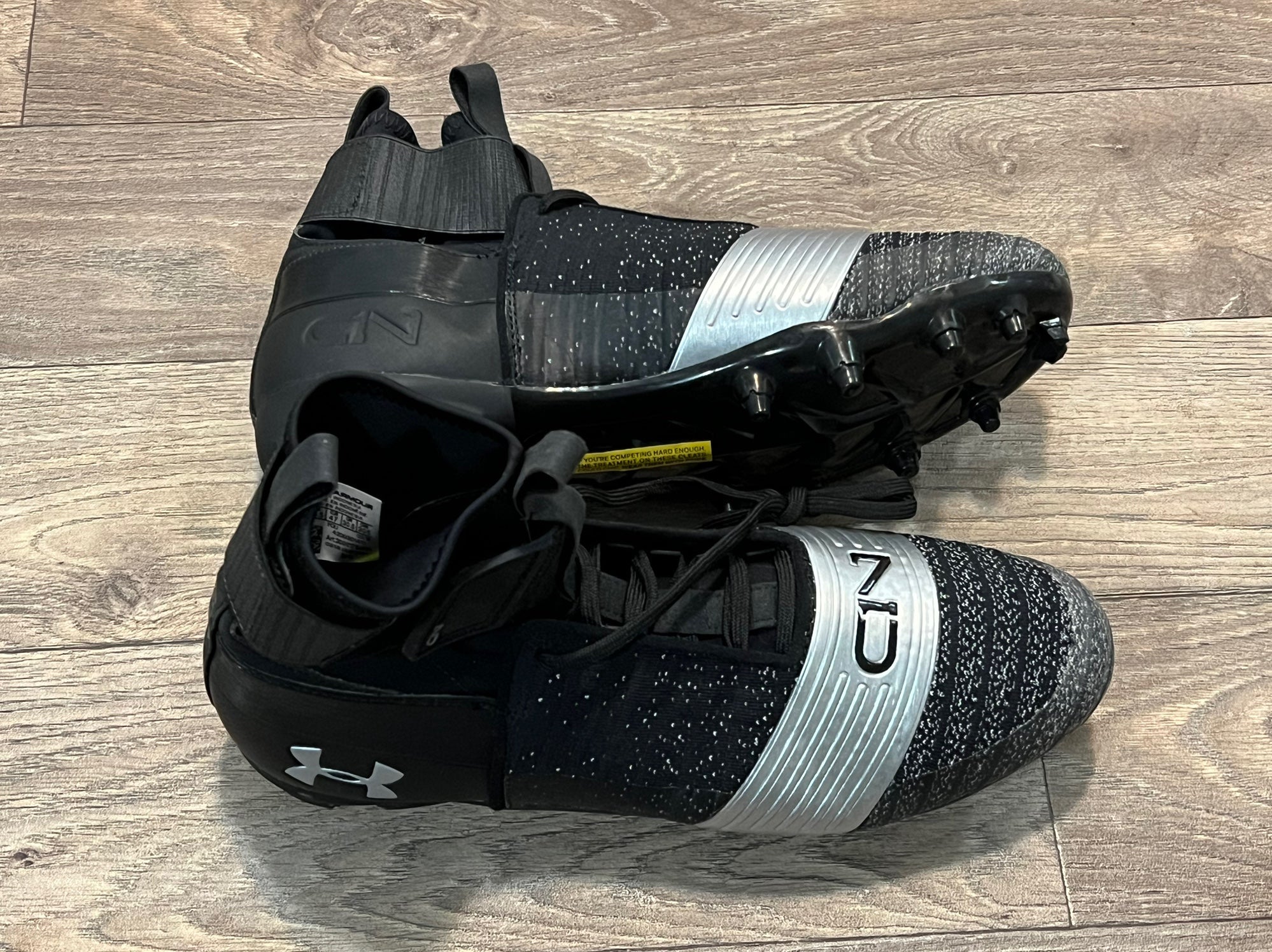 Under Armour C1N Mid D Mens Size 13 Shoes Black Cam Newton Football Cleats Cam Newton Cleats for sale - eBay main image 4