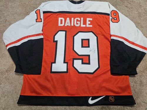 ALEXANDRE DAIGLE 97'98 Signed Philadelphia Flyers Game Worn Used Jersey COA