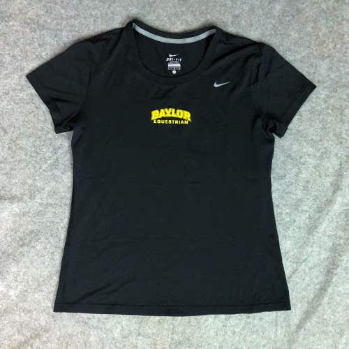 Baylor Bears Womens Shirt Medium Nike Black Tee Short Sleeve NCAA Equestrian Top