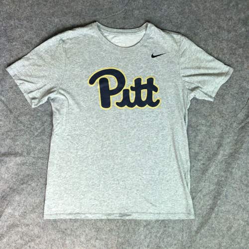 Pittsburgh Panthers Mens Shirt Large Nike Gray Tee Short Sleeve NCAA Basketball
