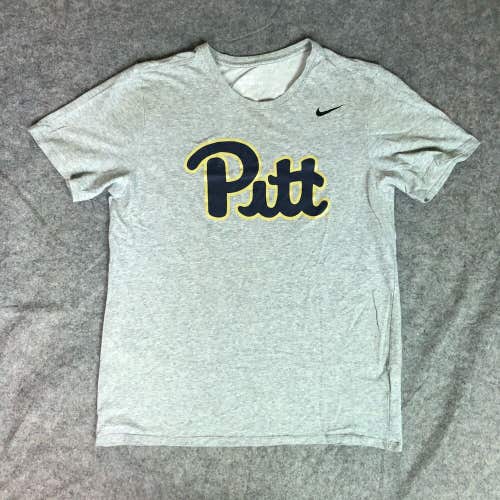 Pittsburgh Panthers Mens Shirt Large Nike Gray Tee Short Sleeve NCAA Football A1