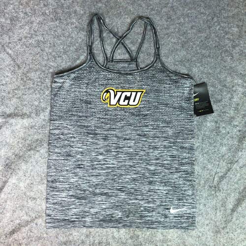 VCU Rams Womens Shirt Medium Nike Gray Tank Top Sleeveless Logo NCAA Tennis NWT