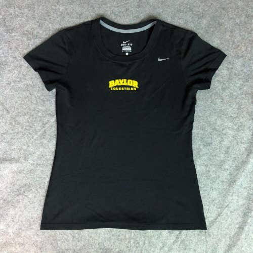Baylor Bears Womens Shirt Small Nike Black Gold Tee Short Sleeve NCAA Equestrian